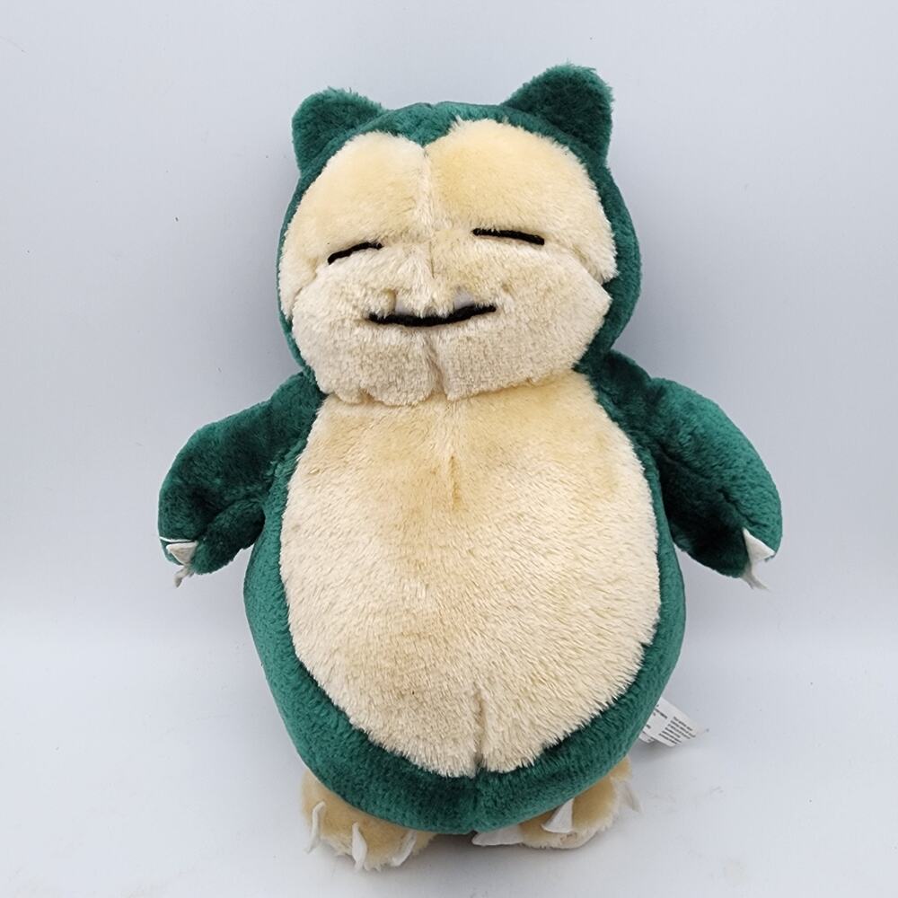 Vtg 1995 Pokemon Snorlax Plush Stuffed Animal Toy 12" Felt Nails Green Nintendo